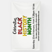 BLACK HISTORY MONTH Event Party Celebration Spandoek (Verticaal)