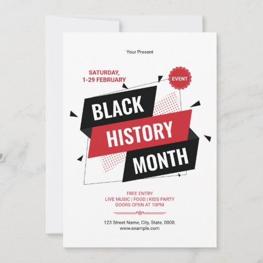 Black History Month Flyer Template Kaart (Voorkant)