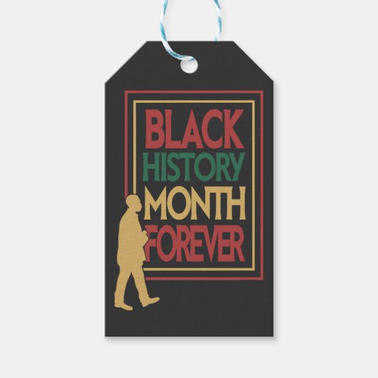 Black History Month Forever Typography Cadeaulabel (Voorkant)