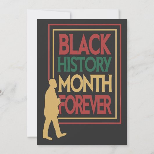 Black History Month Forever Typography Feestdagenkaart (Voorkant)