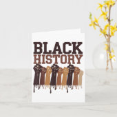 Black History Month Hands Symbol Afro Motivation Kaart (Gele Bloem)