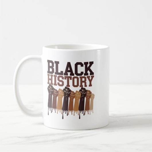 Black History Month Hands Symbol Afro Motivation  Koffiemok (Links)