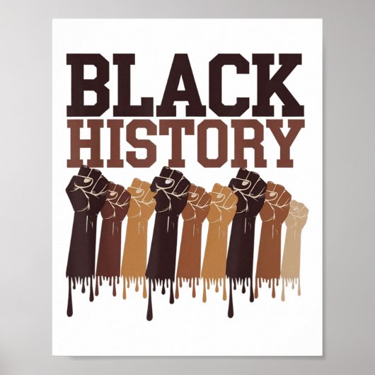 Black History Month Hands Symbol Afro Motivation  Poster (Voorkant)