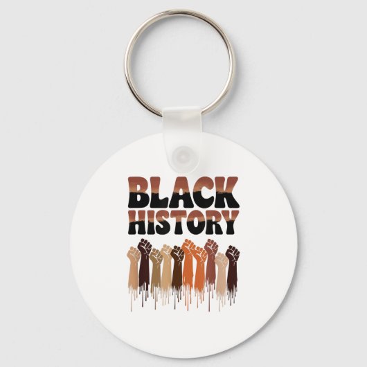 Black History Month Hands Symbol Afro Motivation Sleutelhanger (Voorkant)