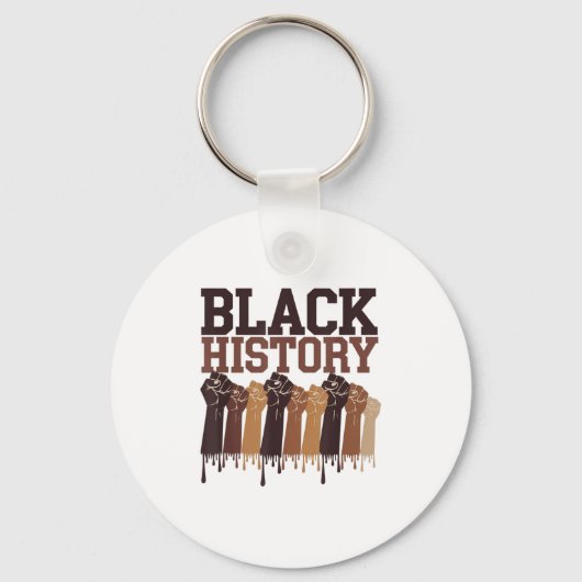 Black History Month Hands Symbol Afro Motivation  Sleutelhanger (Voorkant)