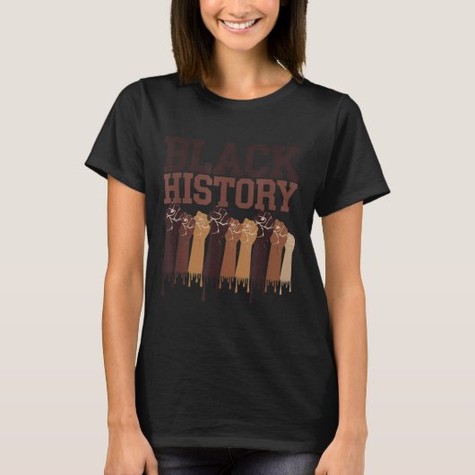 Black History Month Hands Symbol Afro Motivation  T-shirt (Voorkant)