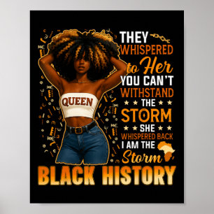 Black History Month Ik Ben De Storm Black Afro Que Poster