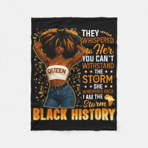 Black History Month Ik Ben De Storm Zwarte Afro Qu Fleece Deken