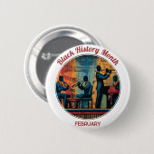 Black History Month Jazz Band Pinback Button (Voorkant /achterkant)