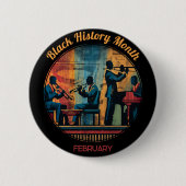 Black History Month Jazz Band Pinback Button (Voorkant)