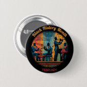 Black History Month Jazz Band Pinback Button (Voorkant /achterkant)