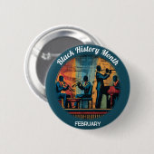 Black History Month Jazz Band Pinback Button (Voorkant /achterkant)