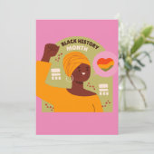 Black History Month Kaart - Blanco Binnen Uitnodig (Staand voorkant)