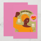 Black History Month Kaart - Blanco Binnen Uitnodig (Voorkant / Achterkant)