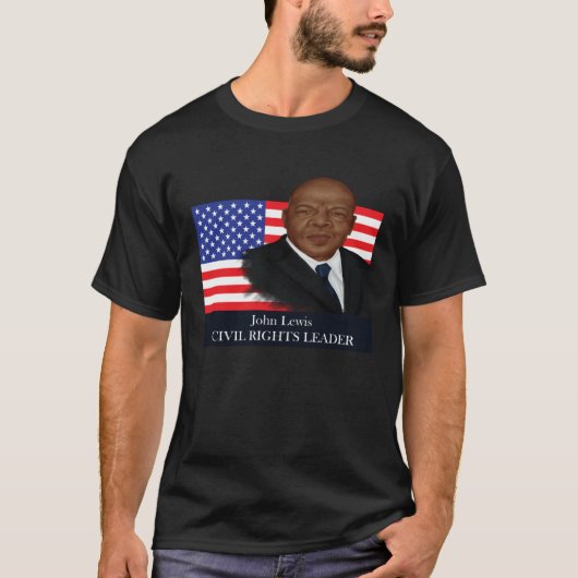 Black History Month Leader John Lewis T-shirt (Voorkant)