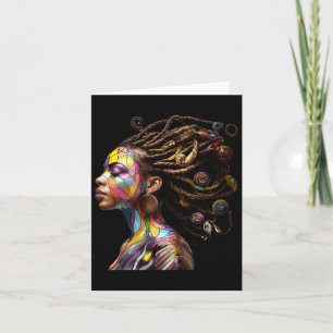 Black History Month Loc'd Hair Art Black Queen Afr Kaart