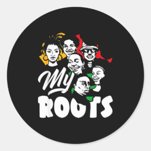 Black History Month Mijn Wortels Afro-Amerikaans Ronde Sticker