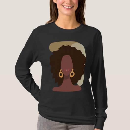 Black History Month Minimalist Queen Melanin Boho  T-shirt (Voorkant)