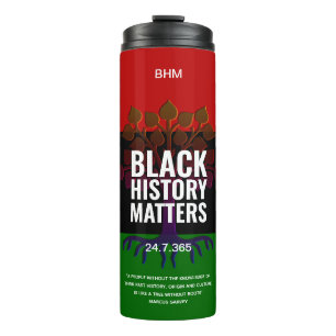 Black History Month MONOGRAM Marcus Garvey Quote Thermosbeker