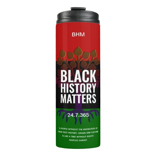 Black History Month MONOGRAM Marcus Garvey Quote Thermosbeker (Voorkant)
