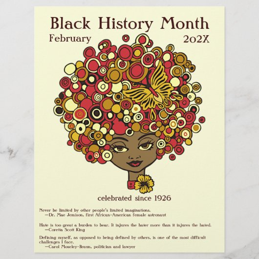 Black History Month, mooie vrouw retro Flyer (Voorkant)