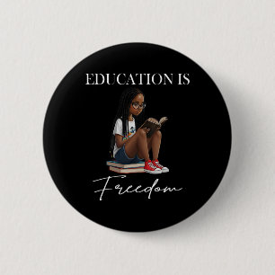 Black History Month Onderwijs Is Vrijheid Boeken B Ronde Button 5,7 Cm