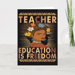 Black History Month Onderwijs Is Vrijheid Zwarte T Kaart
