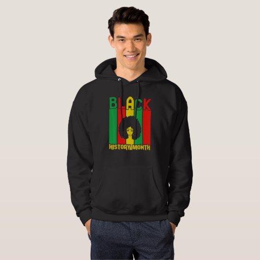 Black History Month Pride Distressed Melanin Ameri Hoodie (Voorkant volledig)