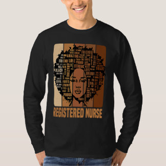 Black History Month Registered Nurse Afro African T-shirt