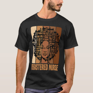 Black History Month Registered Nurse Afro African T-shirt