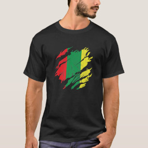 Black History Month Ripped Flag African American T-shirt