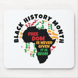 Black History Month Vrijheid wordt nooit gegeven,  Muismat