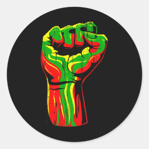 Black History Month Vuist Afro-Amerikaanse Mannen Ronde Sticker