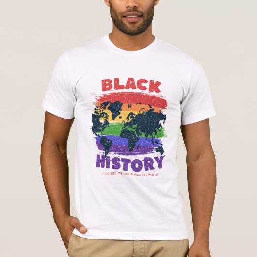 Black History Month , World Map Unity Change T-shirt (Voorkant)