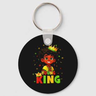 Black History Month Zwarte Jonge Koning Afro Haar Sleutelhanger
