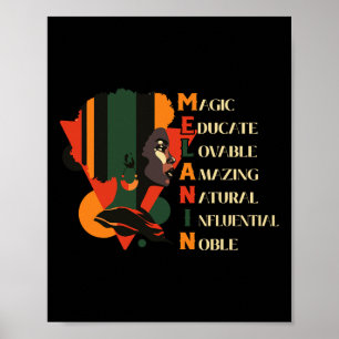 Black History Month Zwarte Koningin Onderwijs Vrou Poster