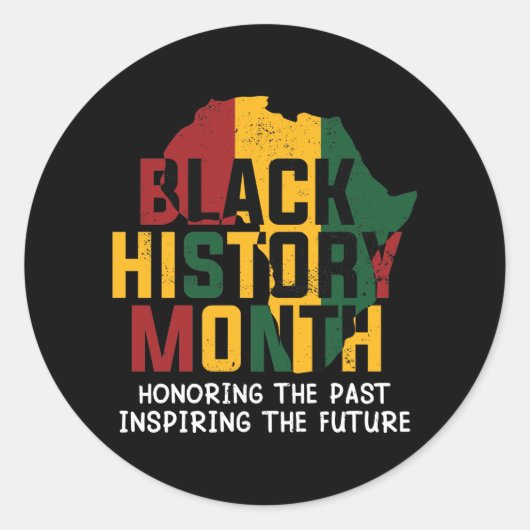 Black History Months African Continent Ronde Sticker (Voorkant)