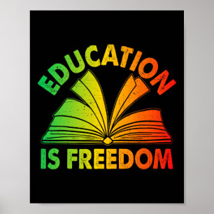 Black History Onderwijs Is Vrijheid Boeken Zwarte  Poster