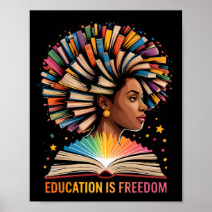 Black History Onderwijs Is Vrijheid Boeken Zwarte  Poster