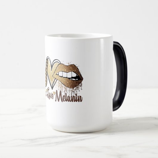 Black History Peace Love Melanin Morphing Mok (Voorkant rechts)