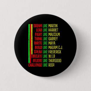 Black History Pride Martin Black Afro Afrikaans Ronde Button 5,7 Cm