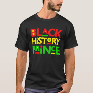 Black History Prince Melanin Boy Son Bruh Brown Sk T-shirt