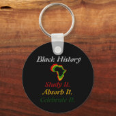 "Black History - Study/Absorb/Celebrate" Sleutelhanger (Voorkant)