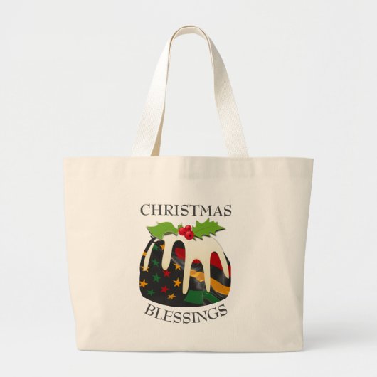 Black History USA Flag CHRISTMAS PUDDING Grote Tote Bag (Voorkant)