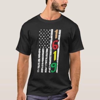 Black History Usa vlag 1619 Cool African American T-shirt