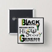 Black Hitory Square Button (Voorkant /achterkant)