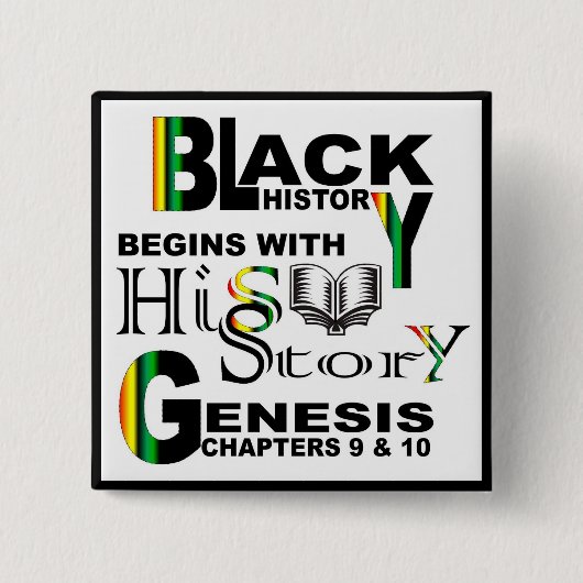 Black Hitory Square Button (Voorkant)