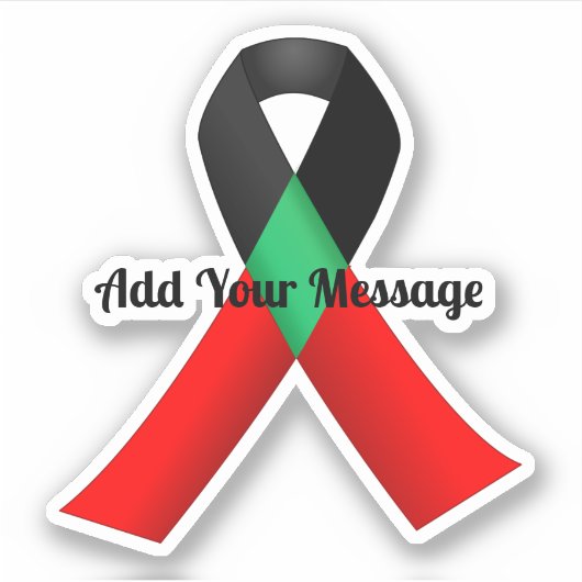 Black HIV/AIDS Awareness Ribbon Sticker (Voorkant)
