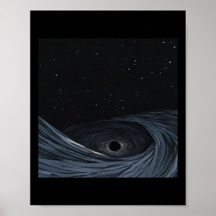 Black Hole Anime Style Sticker Poster