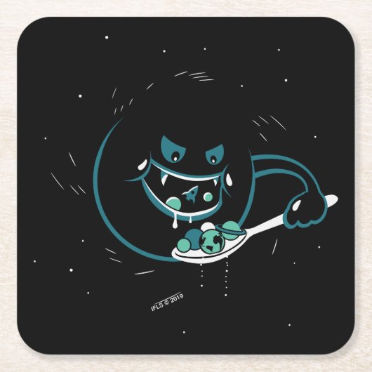 Black Hole Devours Vierkante Kartonnen Onderzetter (Voorkant)